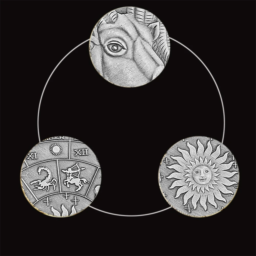 عملة معدنية تذكارية للتنجيم ، علم التنجيم ، رمز ، اليورو القديم ، 12 علم التنجيم