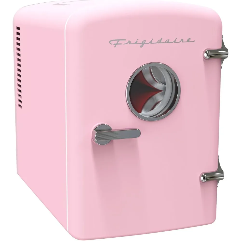 Persönlicher Retro-Mini-Kühlschrank, fasst bis zu 9 Dosen, tragbar für Auto, Büro, Schlafzimmer, Schlafsaal oder Hütte, inklusive 110 V AC