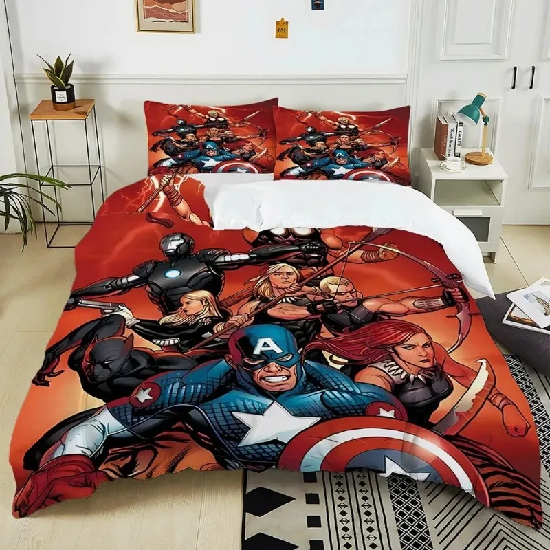 new-marvel-bedding-set-superhero-cute-cartoon-duvet-cover-pillow-case-hulk-iron-man-printed-soft-duvet-set-comfortable-bed-set