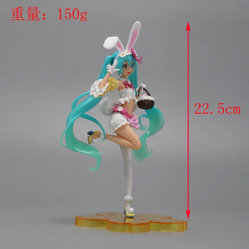 23cm Kawaii Hatsune Miku อะนิเมะ Kawaii Pvc ตุ๊กตาตุ๊กตา Action Figures กระต่ายหูรวบรวมเครื่องประดับของเล่นคริสต์มาสของขวัญ ﻿