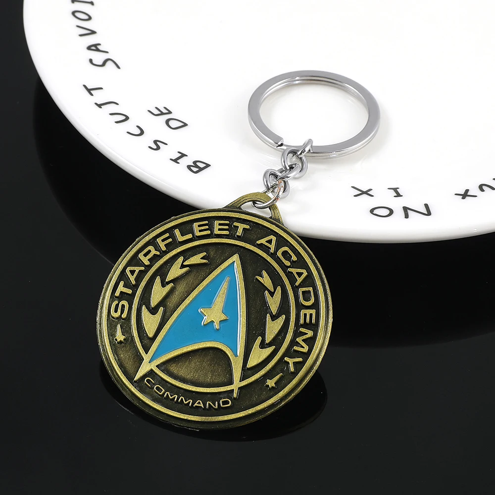 Science Fiction Movie Metal Badge Keychain Fashion Personality Logo Key Chain Pendant Accessories for Fans Collections