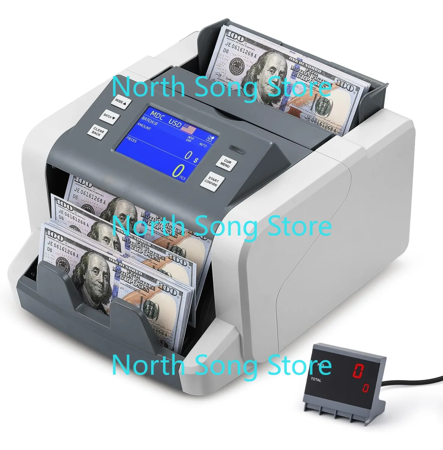 

Счетчик банкнот с функцией определения стоимости смешанных номиналов, сенсорный экран, поддержка 5 валют, детектор поддельных купюр