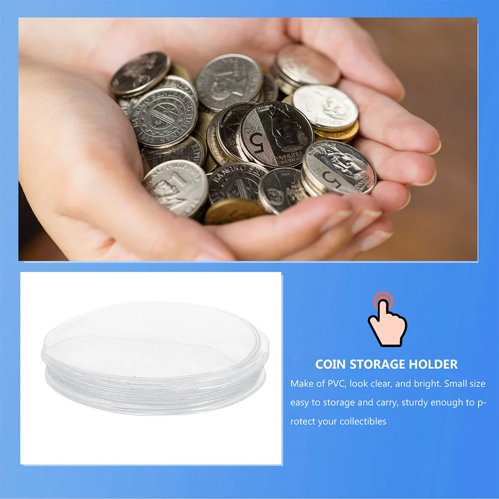 20 Pcs Baji Protective Case Coin Badge Covers Multi-use Transparent Cases Clear Protector Medal Display Protection