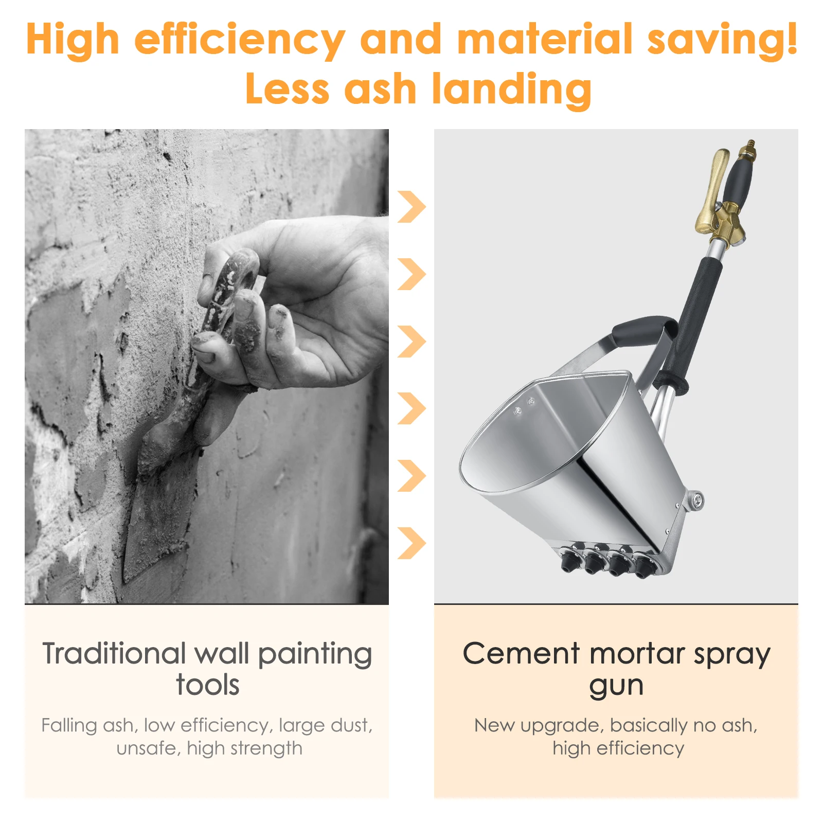 Cement Mortar Spray Gun, Hopper Gun With 4 Jets, Hopper Plaster And Stucco Sprayer Sprayer For Wall Painting And Ceilings