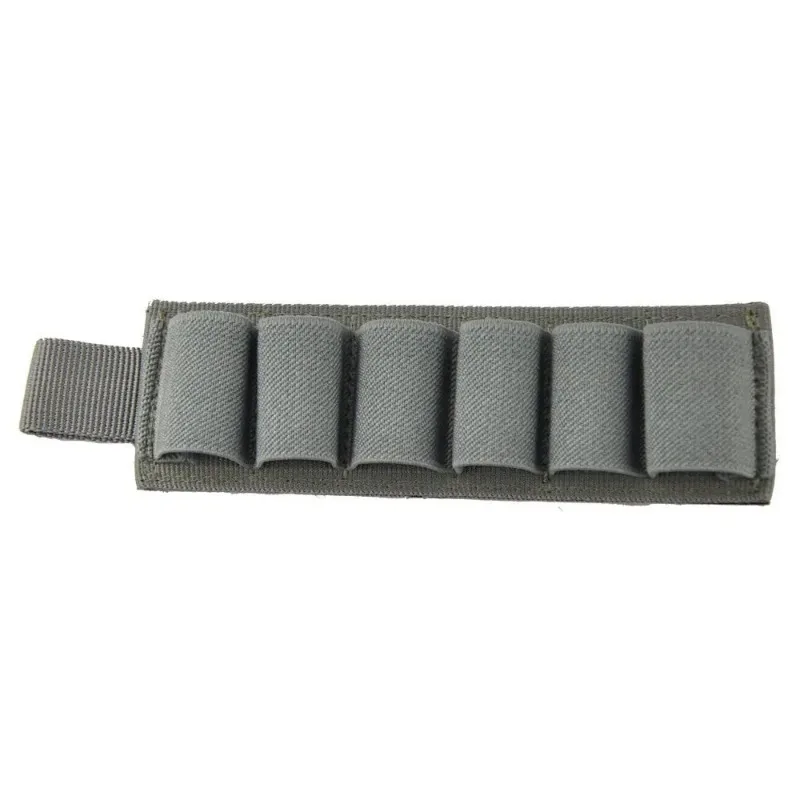 6 Round Shell Card Holder for Rifle Shotgun Cartridge Ammo 12/20 Gauge Shell Carrier Buttstock Organizer MOLLE Utility Pouch