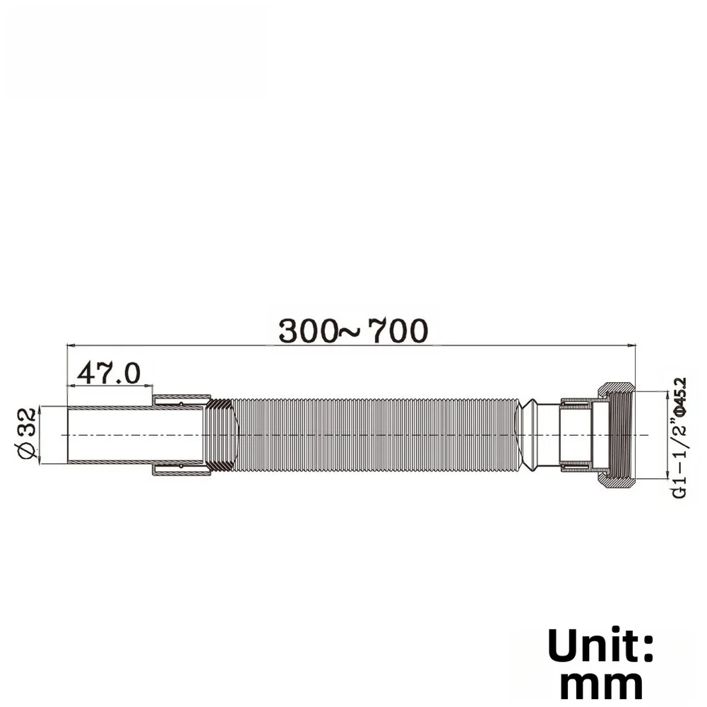 Сливной шланг для кухонной мойки с внутренней резьбой 45 мм, регулируемая телескопическая полипропиленовая труба 300-700 мм для раковины и сантехнических приборов, новинка 2023 года