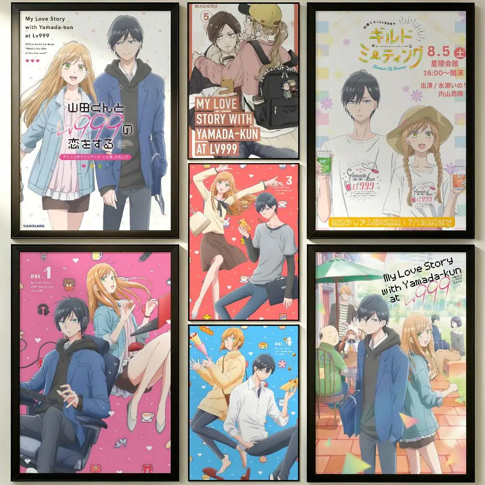 My Love Story with Yamada-Kun at Lv999 Japanese Anime Self-Adhesive Poster Waterproof Removable HD Print for Room Decor Poster