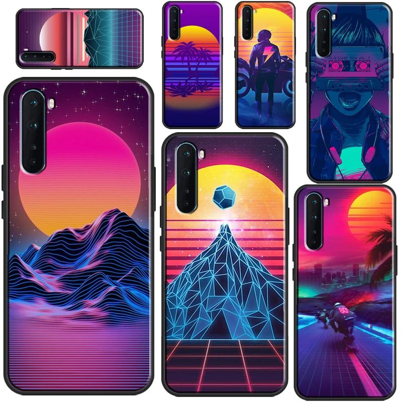 Synthwave 80's Retro Art Case For OnePlus 9 10 Pro Nord2 8T 9R Coque For OPPO Realme 8 Pro 8i C3 C21 GT Neo 2 Master