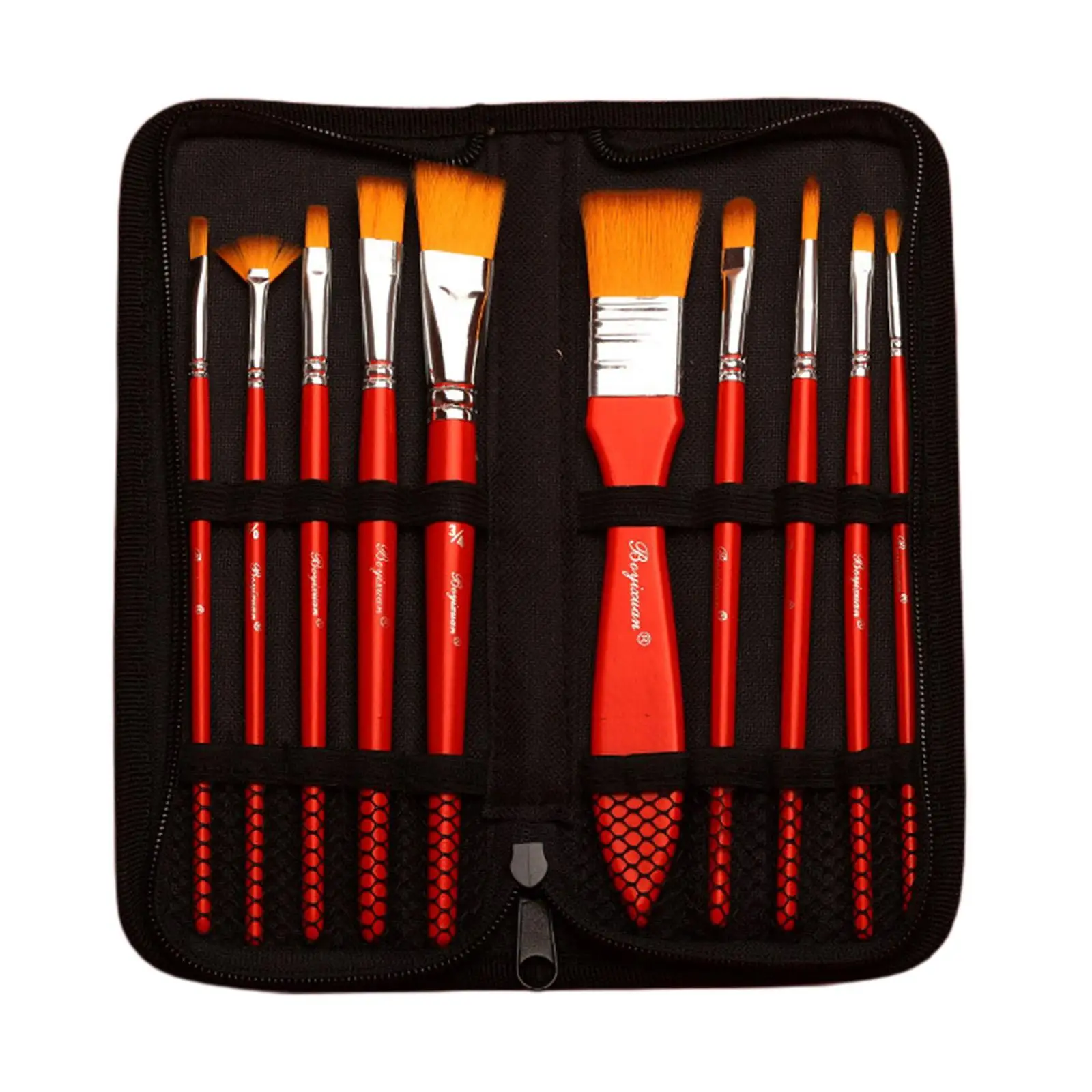 Paint Brushes Set, 10 Pcs Assorted Tip Paintbrushes Nylon Acrylic Oil , , Miniature Detailing & Rock Painting