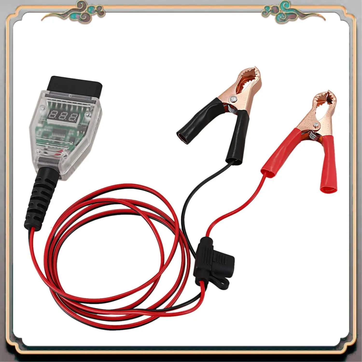 

Reliable-5A Car Computer Memory Saver OBD2 Battery Replacement Tool Expansion Cable Clamp Digital Display Replacement Battery Le