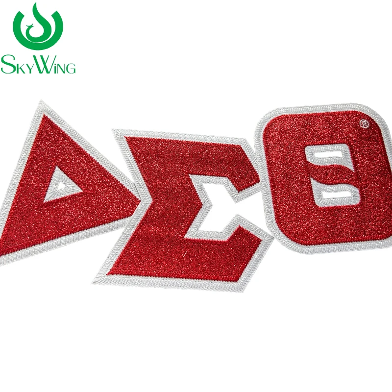 Amazing Quality Sorority Embroidery Stitch Glittered Sweatshirt, DST Glitter Letters, Delta Sigma Theta Iron on Patch