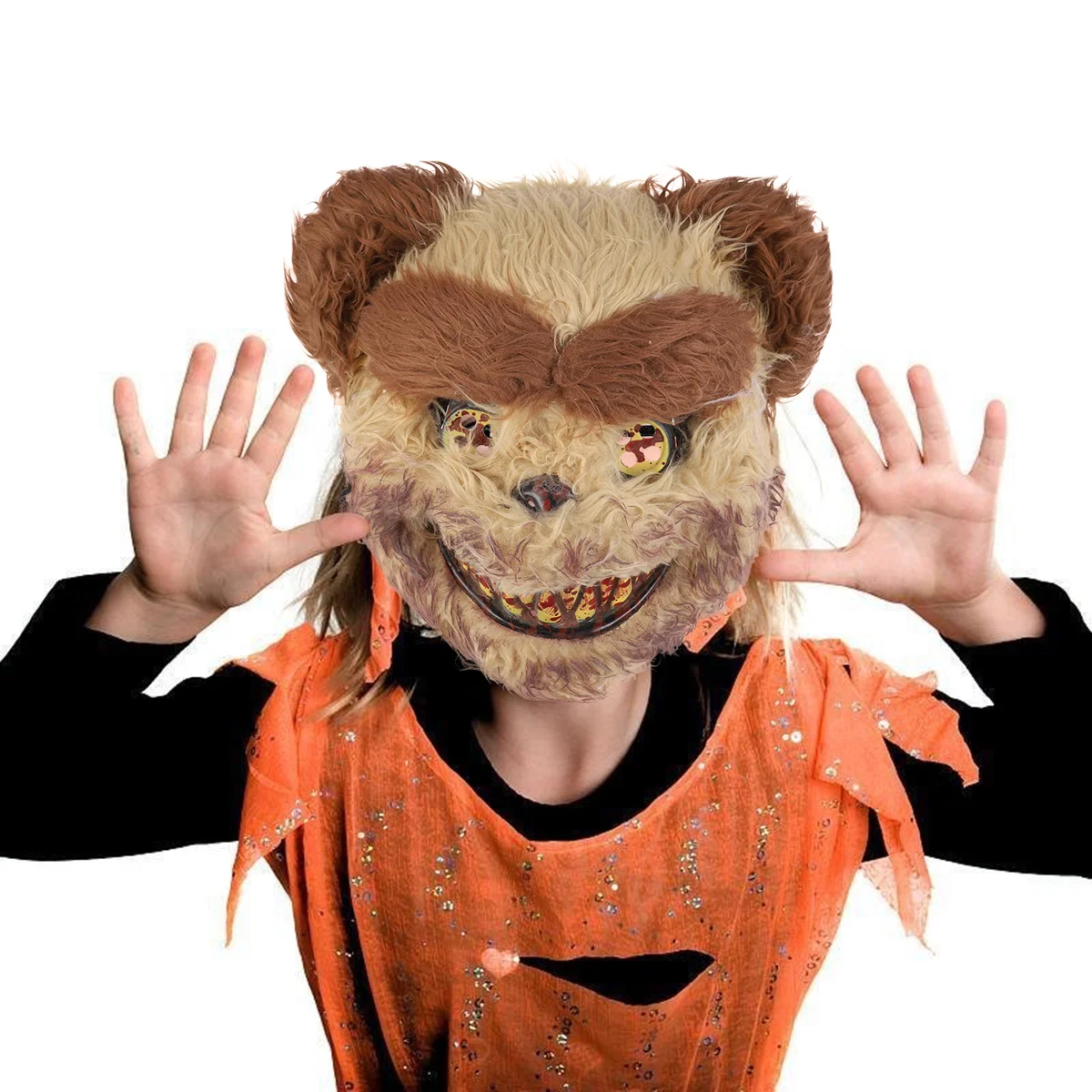 قناع رأس الدب عالي الجودة يناسب معظم البالغين لحفلات الهالوين ولباس الأداء باللون الأصفر