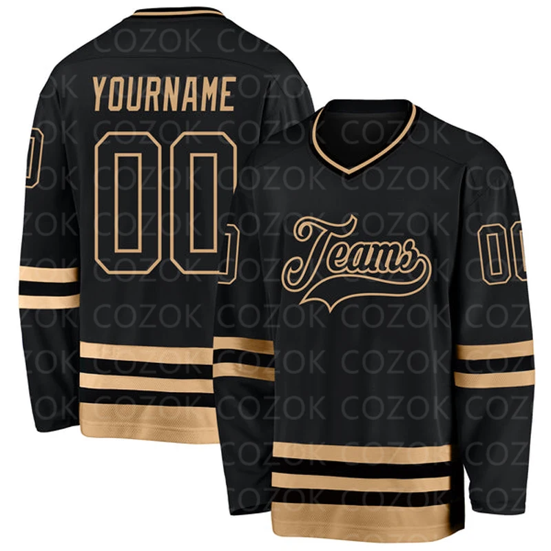 

Custom Classic Black Hockey 3D Print You Name Number Men Women Ice Hockey Jersey Competition Training Jerseys