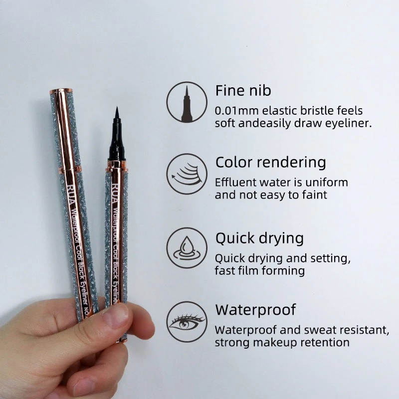 Waterdicht zwart eyelinerpotlood Sneldrogend Veegvast De hele dag dragen voor gevoelige ogen en beginners Gemakkelijk aan te brengen cosmetica