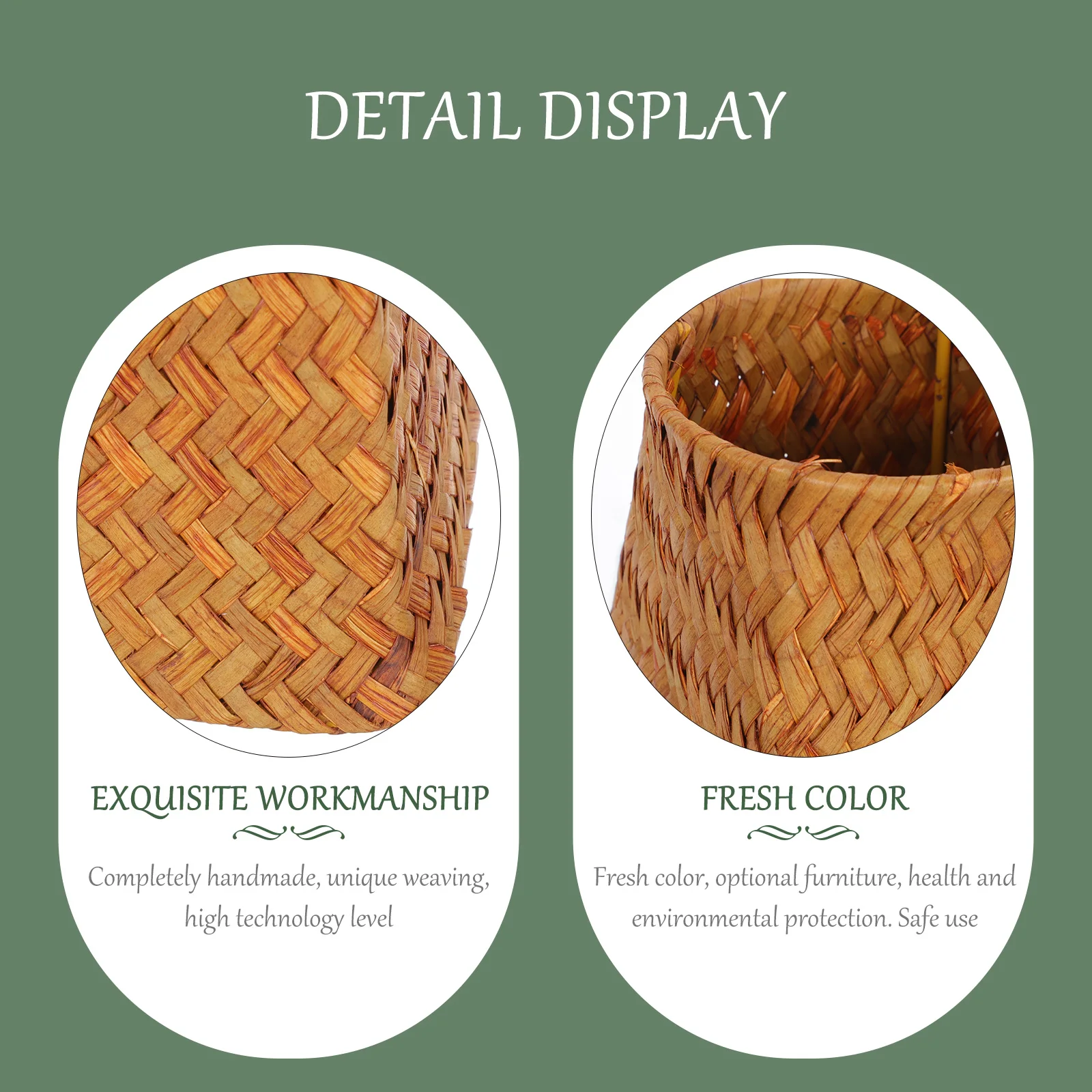 

Rustic Woven Basket Straw Pen Holder Desktop ganizer Decorative Flower Pot Pencil Accessory Household Item Vintage Desk Vase
