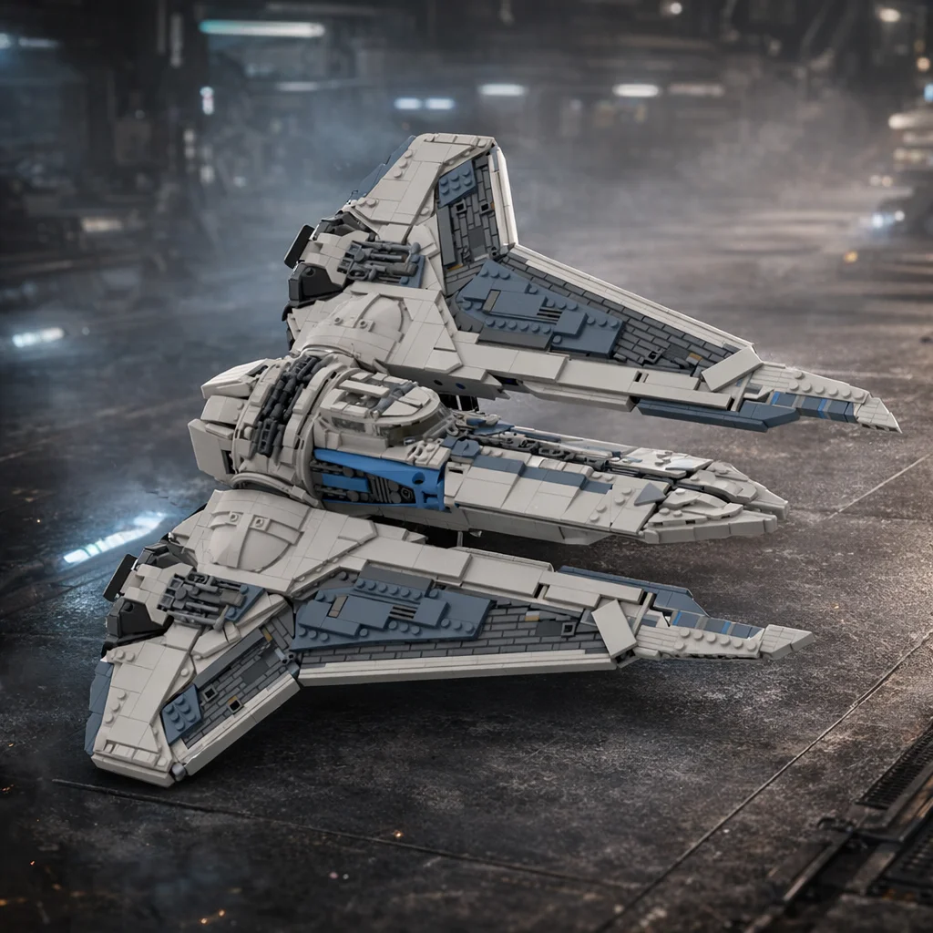 

Classic Sci‑Fi Twin Wing Shuttle Fighter MOC Building Blocks Set Large Display Model DIY Assembly Bricks Ornament