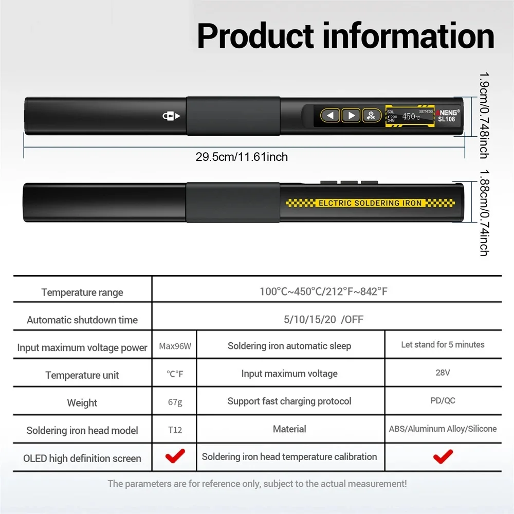 T12 Soldering Irons kits Welding Type-c PD QC Charging 96W Portable Adjustable Temperature 28V Fast Heat Tester Electric Tools