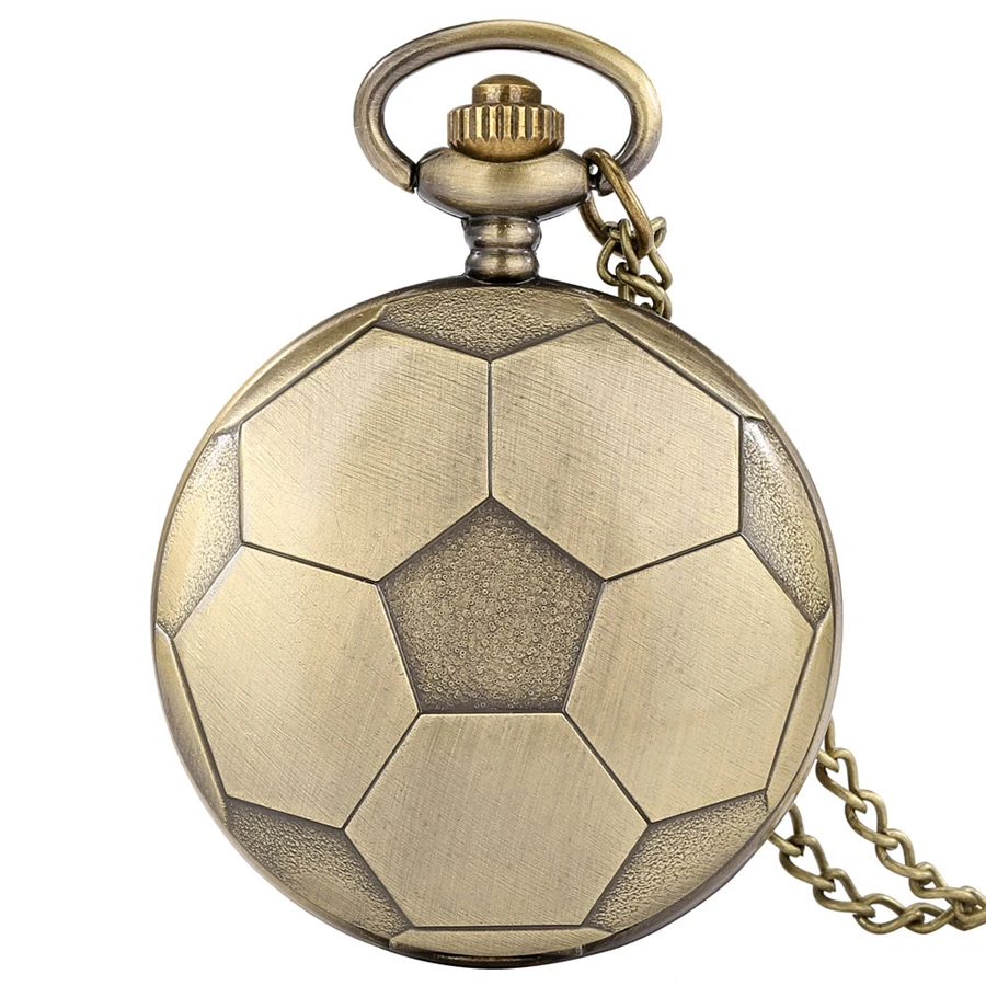 Reloj de bolsillo de cuarzo con diseño creativo de fútbol, recuerdo deportivo, colgante de entrenamiento de balones de fútbol, regalos de colección