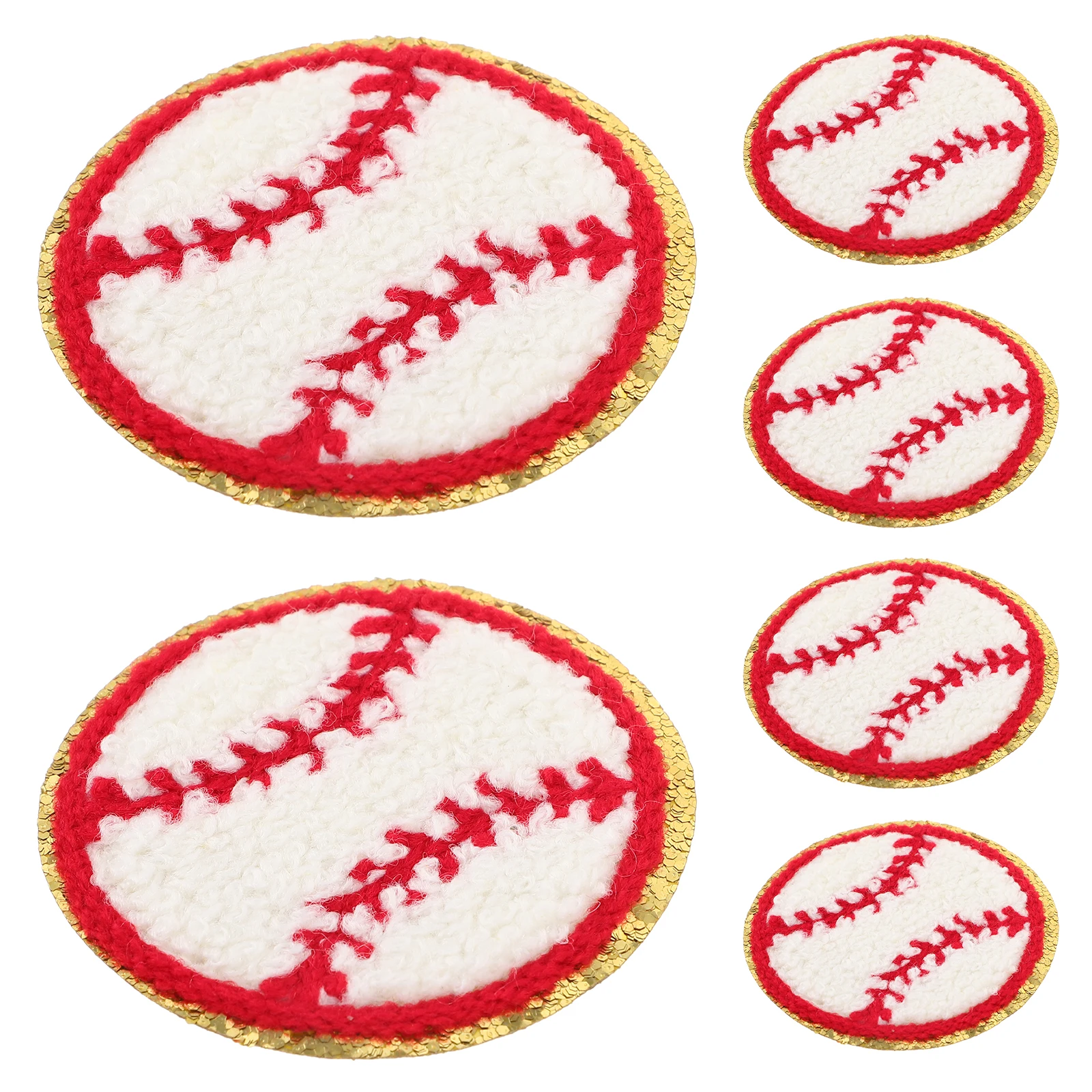 

15 Pcs Baseball Embroidered Toweling Patches White Color Iron On Decorative Accessories For Clothes Bags Hats Shoes