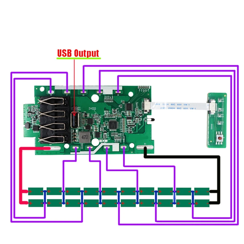 ATP5 20X18650 Battery Plastic Case Charging Protection Circuit Board PCB Box G40B6 for Greenworks 40V Lawn Mower