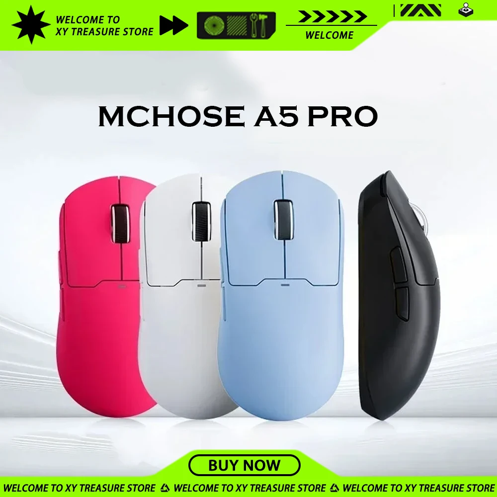 MCHOSE A5 Pro Max Ultra Mouse 2.4G Wireless PAW3395 Lightweight Three Mode Low Delay Ergonomics Customize Gaming Accessories