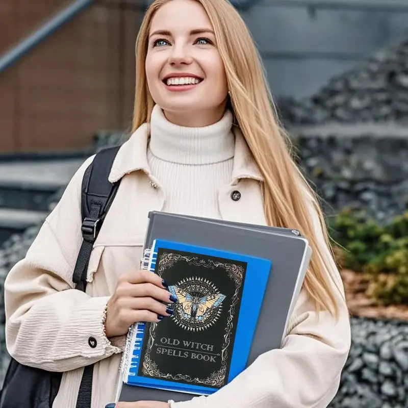 دفتر ملاحظات بغلاف مُجلّد عتيق دفتر ورقي عتيق مع نوبات حقيقية لوازم ساحرة ديكور الهالوين كتيب دعامة مجلة عتيقة لـ