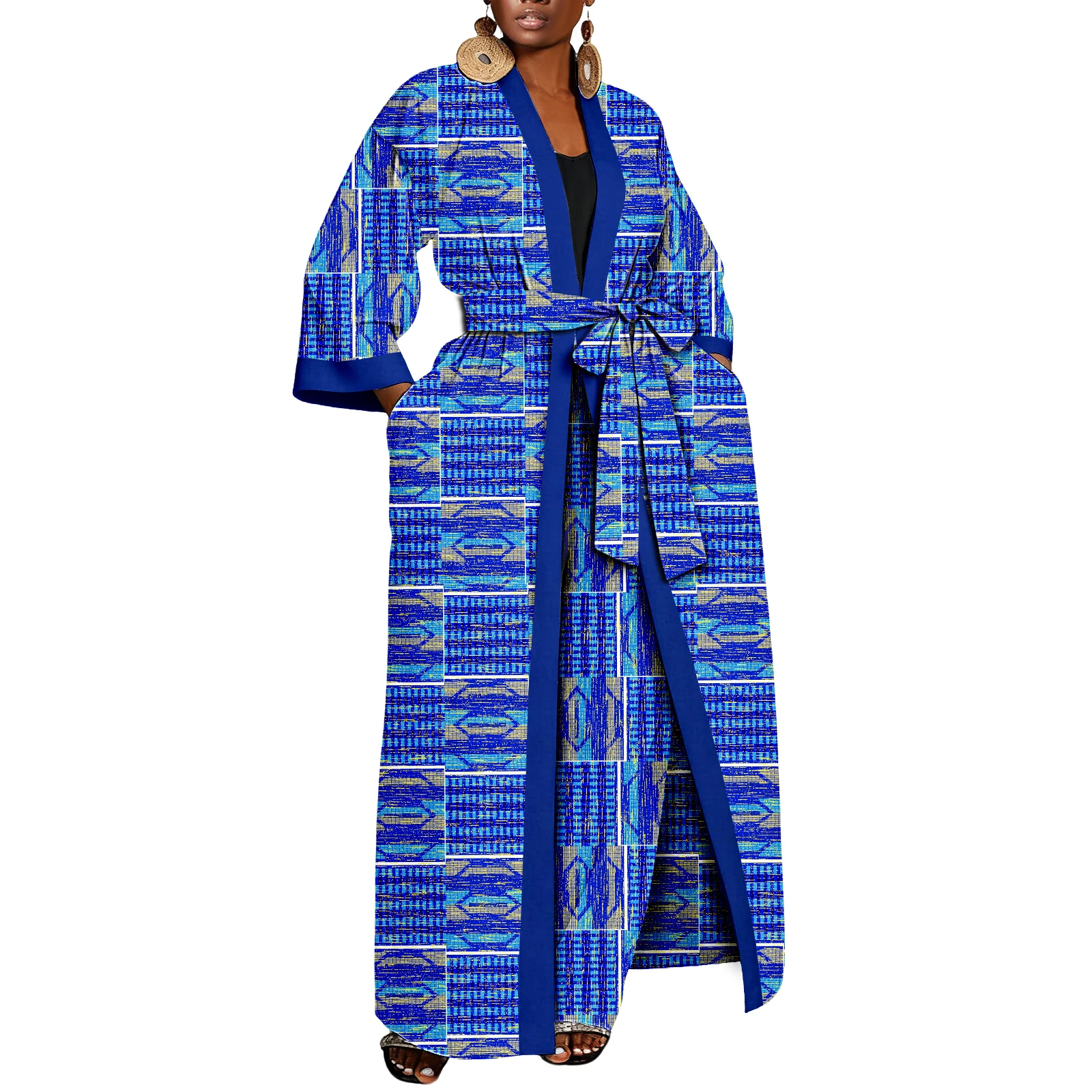 

Африканские наряды для женщин, кимоно Дашики, кардиган, кафтан Kente, топы и брюки с восковым принтом, комплекты из 2 предметов, кафтан Анкары, халат
