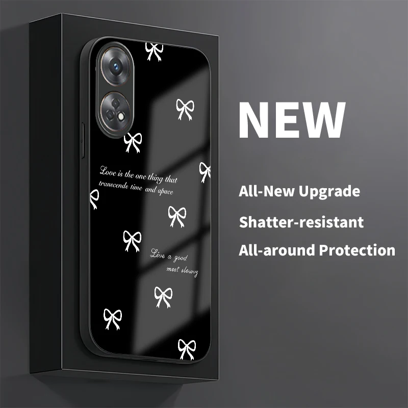 حافظة هاتف زجاجية مضادة للصدمات لهاتف OPPO Reno 8 5G 8T 8Z 7 Lite 7Z 8 Pro 6 4G 6Z غطاء خلفي من السيليكون الناعم