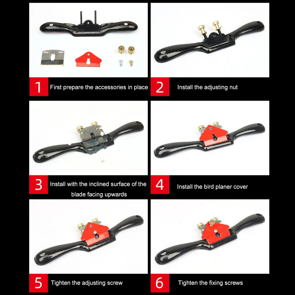 Smussatura fai-da-te Taglio manuale Aereo regolabile Pialla a mano da 9 pollici Spokeshave Taglio del legno Strumenti di rifilatura Aereo regolabile