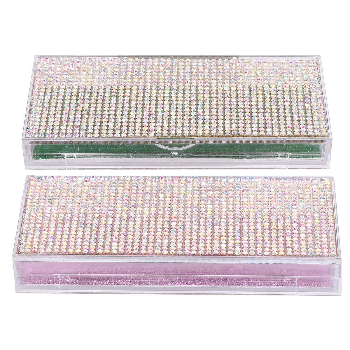 2 stuks valse wimper opbergdoos strass ontwerp snoep kleur duidelijke hoes eenvoudig te gebruiken wimper geval voor persoonlijk en professioneel