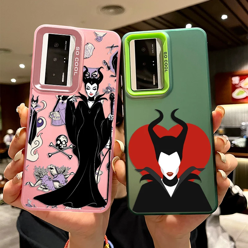 Disney Cute Maleficent For Xiaomi Mi 13T 12T 11 POCO M5S M3 M2 C51 C50 X3 F4 F3 GT NFC Pro Colorful Silver Phone Case Cover