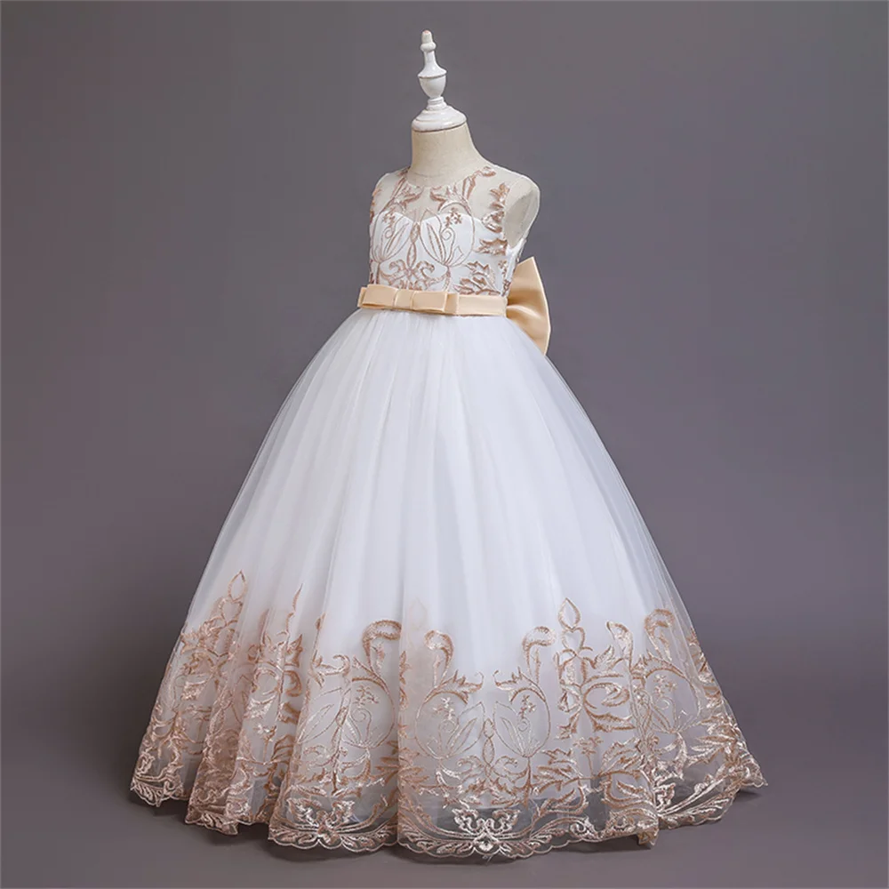 Hot Sale Dresses Kids Girl Sleeveless Princess Dress Girl Clothing For Communion Wedding Ceremony Party For Girl