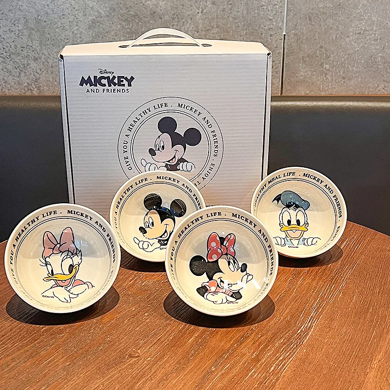 

Mickey Retro Ceramic Bowl Set High Aesthetic Value Creative Cream Style Home Moving Housewarming Gift Box Dining Tableware