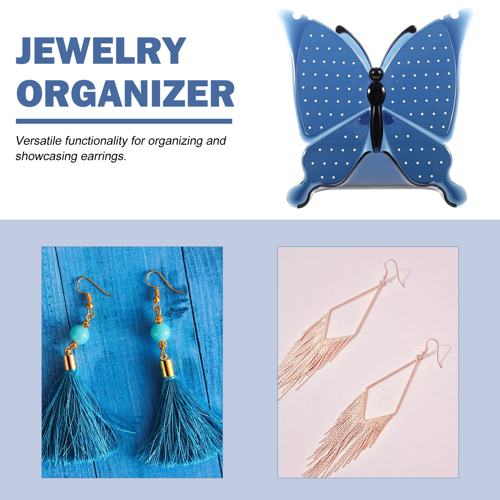 

Стеллаж в форме бабочки, настольный органайзер для ювелирных изделий, подставка для держателя сережек, органайзер, серьги, подвески, держатель для хранения