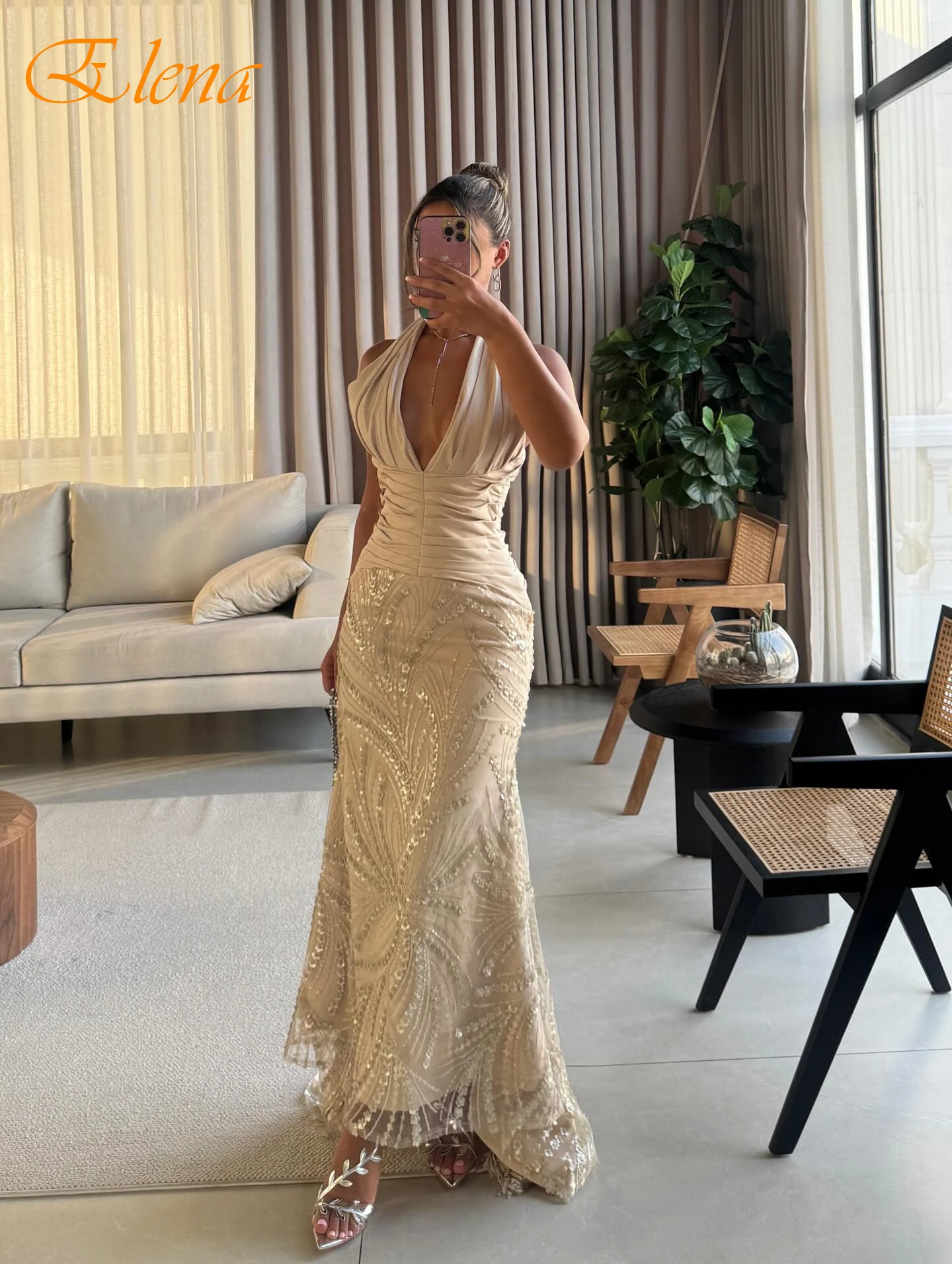 

Customized Straight Halter Sleeveless Elegant Evening Dress Modern Delicate Bespoke Occasion Gowns Fashion Formal Prom Dress