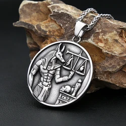 Vintage 316L Stainless Steel God of Death Anubis Pendant Necklaces For Men Women Egypt Mythology Jewelry Gifts Dropshipping