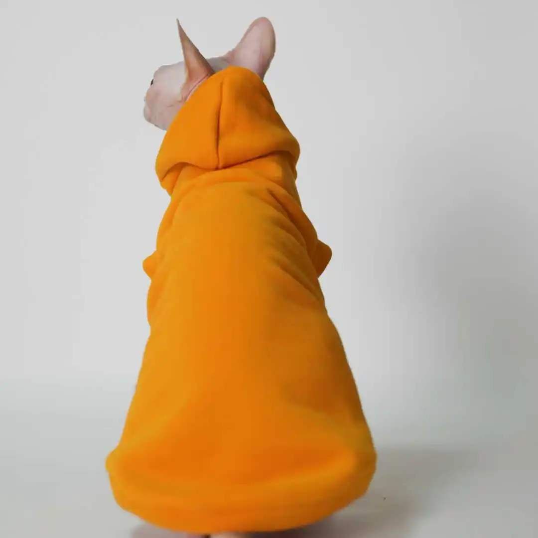 Hairless Cat Clothes Warm and Soft Cat Hoodies for Sphynx, Devon, Cornish and Abyssinian Cats