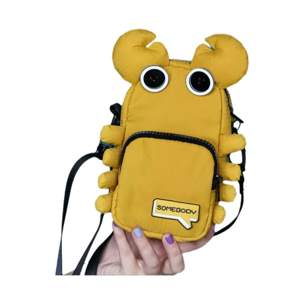 

Casual Crab Shoulder Bag Cartoon Oxford Cloth Mobile Phone Pouch Large Capacity Adjustable Strap Canvas Crossbody Bag Gift