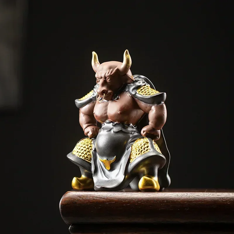 Ceramics Bull Demon King Statue,TV character Model，Ceramic handmade ，Home living room tea room domineering decorations best gift