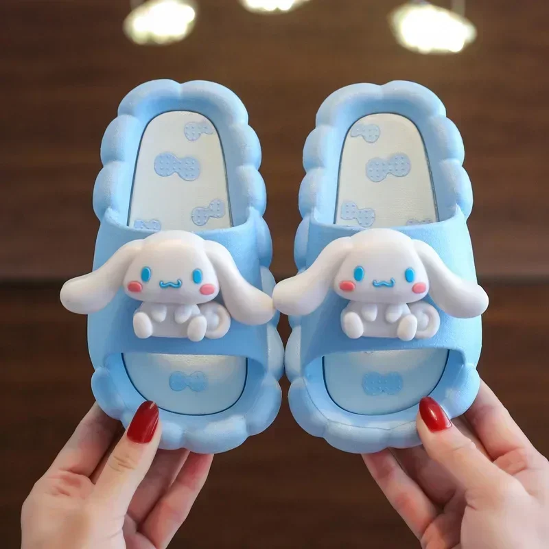 Sanrios Cinnamoroll HelloKittys Anime Figure Cartoon Summer Indoor Sandals Shower Room Non-slip Shoe Cute Adult Children Slipper