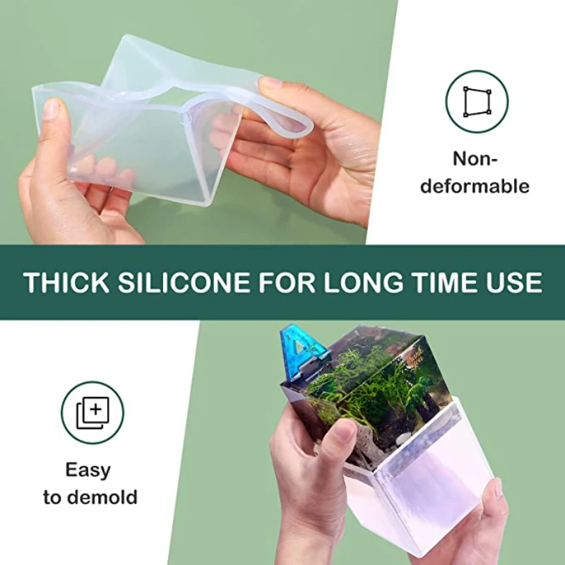 Clear Silicone Cube Molds Large Deep Square Epoxy Resin Mold Transparent Cube Silicone Molds for Resin Casting DIY Wedding Gift