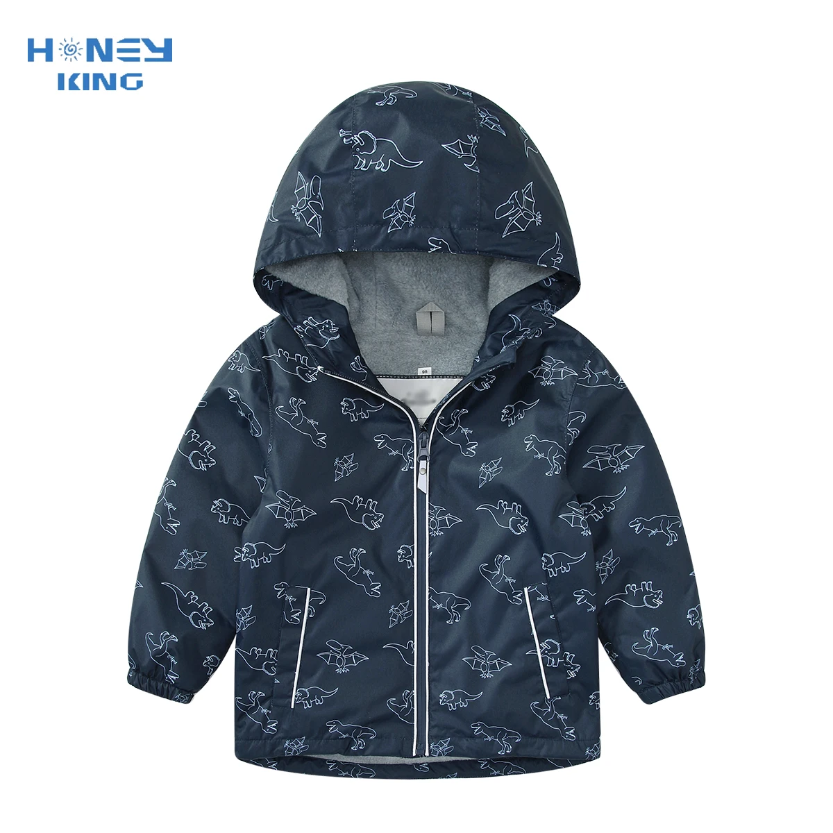 HONEYKING Children Jackets Autumn Spring Kids Outerwear Coats Dinosaur Cartoon Fleece Jackets For Boys Baby Boys Windbreaker