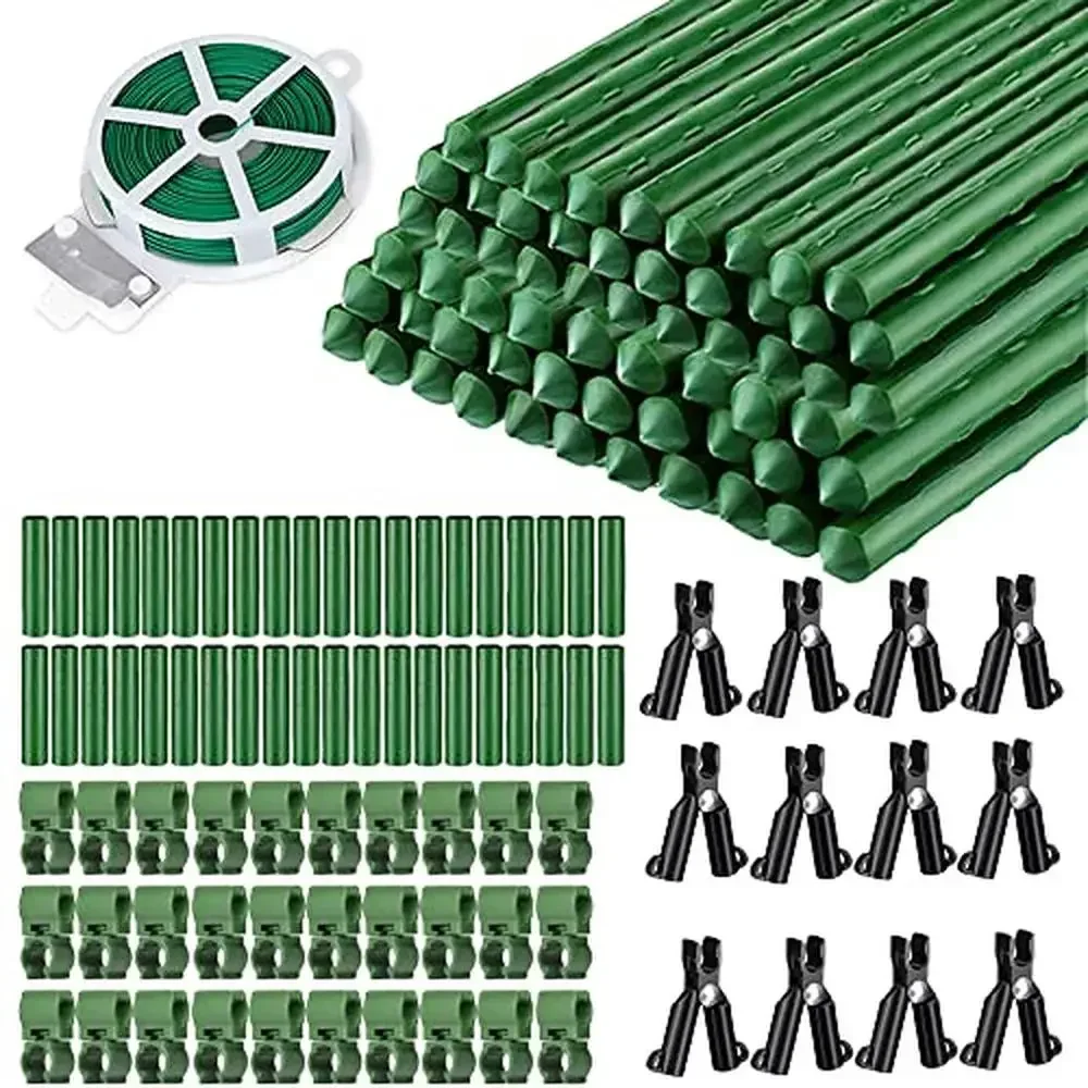 

Garden Stakes Plant Support Sticks DIY Trellis Kit Steel Core 3ft 4ft 5ft 6ft 60pcs Hampton Bay Stake Set Vines Trees Fruits