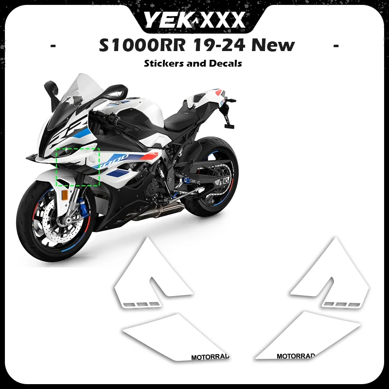 New For BMW S1000RR 2023-2024 Winglet Side Stickers – Premium Aerodynamic Fairing Decals in Red & White