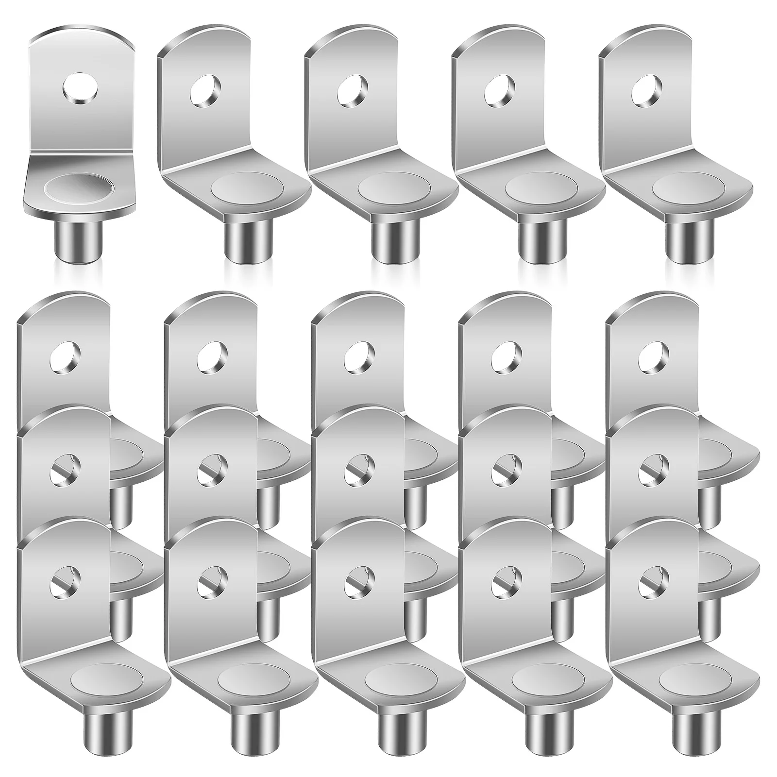 

20pcs Shelf Support Pegs Iron Bracket L Shaped 6x8mm Cabinet Pins Strong Durability Kitchen Bookshelf Storage Solution