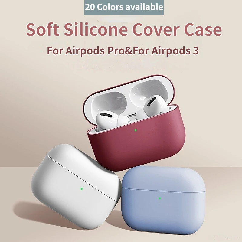 Silicone Cover Case For Apple Airpods Pro Airpods 3 Sticker Skin Bluetooth Earphone Cases with Hook Protective Accessories