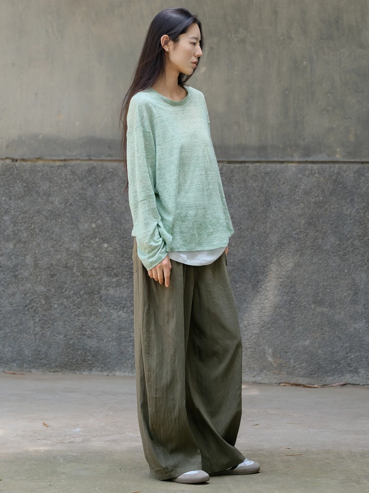 

Ultra-Thin Wide Leg Casual Pants Women's Loose Fit Summer Sle Comfortable Loose Workwear Trousers Casual Pants