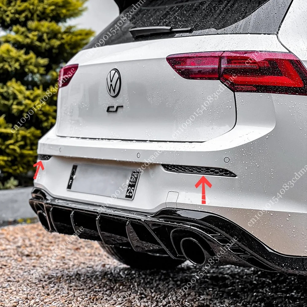 

2Pcs Rear Bumper Black Honeycomb Reflector For VW Golf MK8 MK8.5 GTI GTD GTE R R-Line TSI TDI 2020 2021 2022 2023-2025 Hatchback