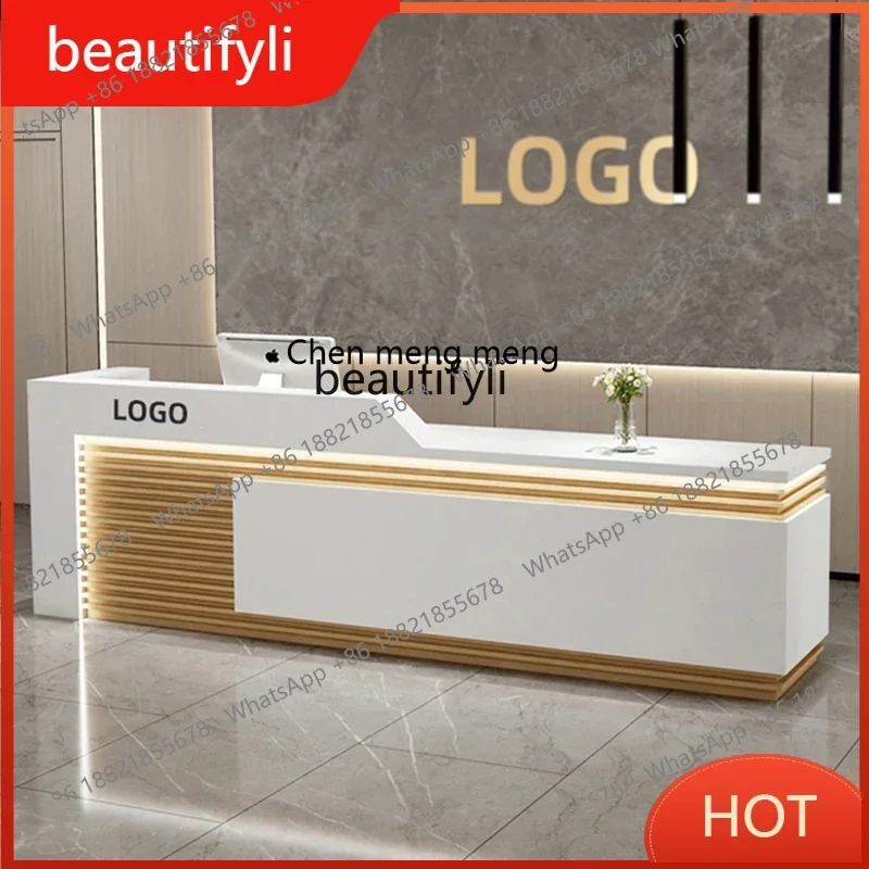 

G8578 Cashier Small Shop Simple Modern Company Reception Table Hotel Reception Desk Multi-Function Bar Counter