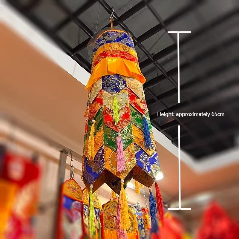 65*15cm Handicraft Pendant Xizang Tantra Buddhist Hall Decoration Multicolored Victory Banner Tibetan Home Religious Supplies - view 2